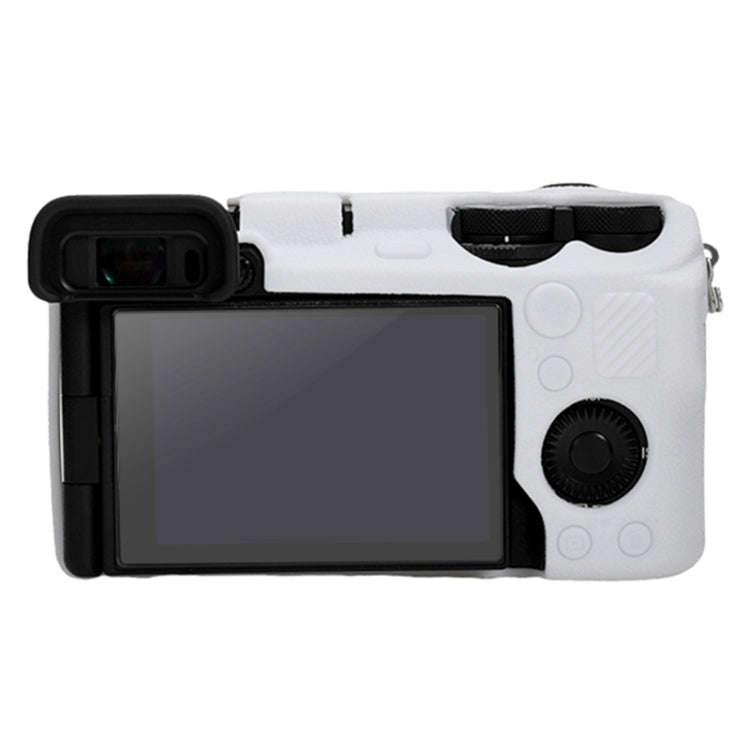 For Sony ILCE-6700 / A6700 Litchi Texture Soft Silicone Protective Case(White)