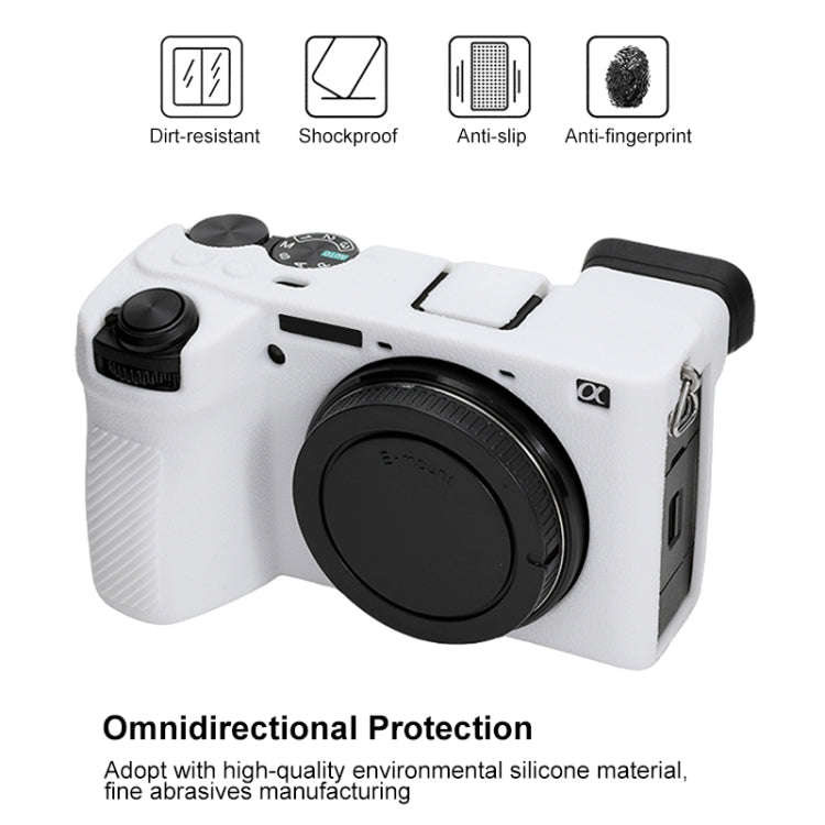 For Sony ILCE-6700 / A6700 Litchi Texture Soft Silicone Protective Case(White)