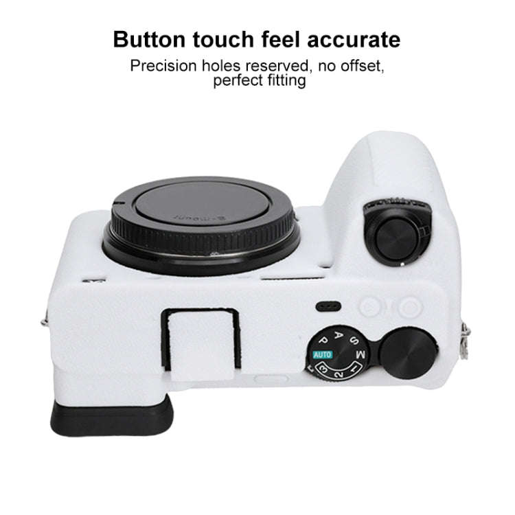 For Sony ILCE-6700 / A6700 Litchi Texture Soft Silicone Protective Case(White)