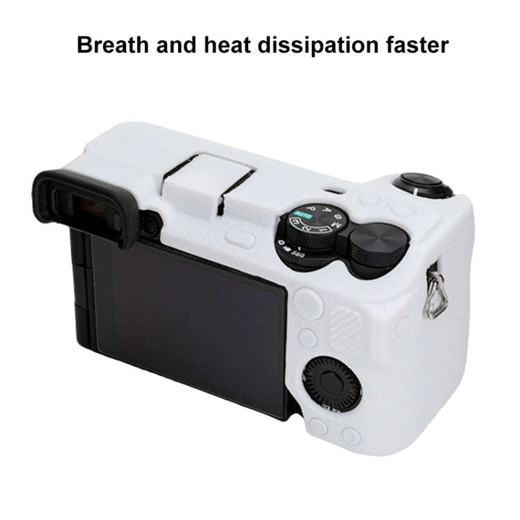 For Sony ILCE-6700 / A6700 Litchi Texture Soft Silicone Protective Case(White)