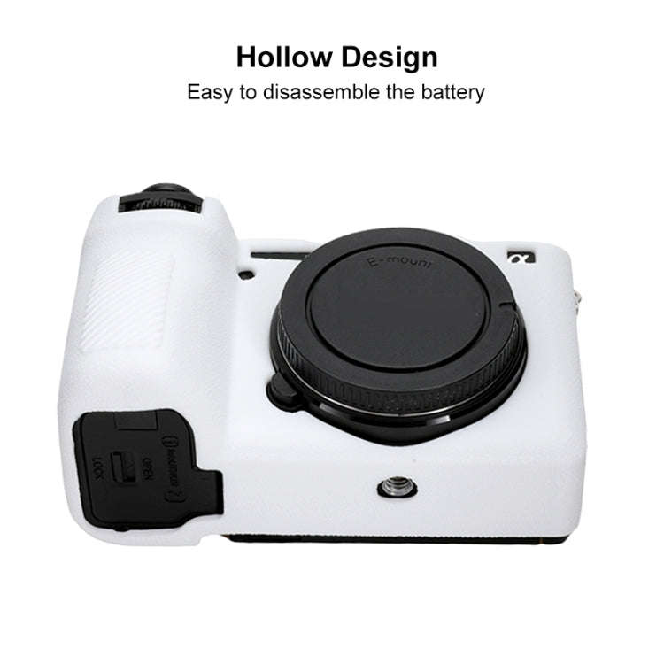 For Sony ILCE-6700 / A6700 Litchi Texture Soft Silicone Protective Case(White)