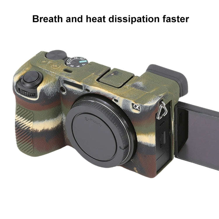 For Sony ILCE-6700 / A6700 Litchi Texture Soft Silicone Protective Case(Camouflage)