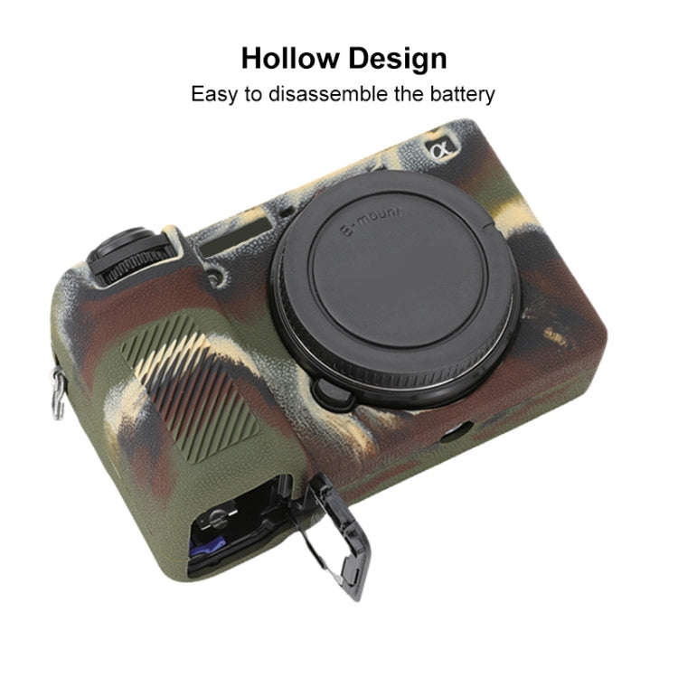 For Sony ILCE-6700 / A6700 Litchi Texture Soft Silicone Protective Case(Camouflage)