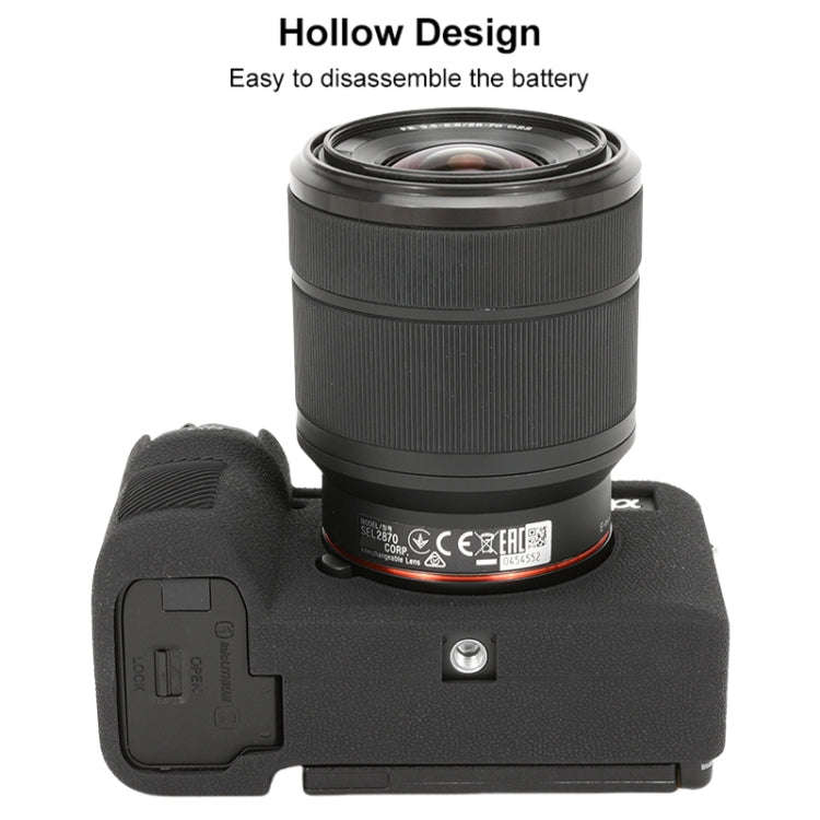 For Sony ILCE-7CM2 / A7C II / A7CR Litchi Texture Soft Silicone Protective Case(Black)