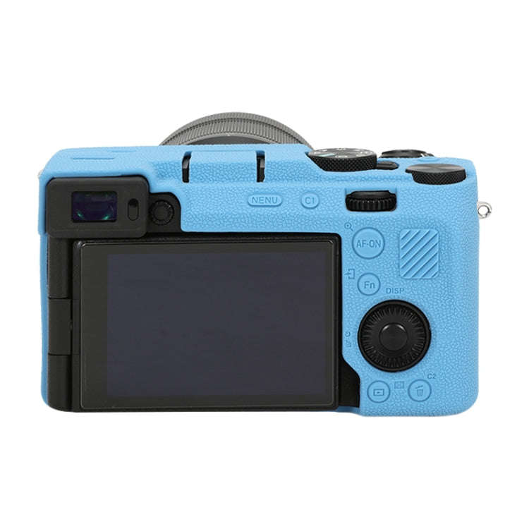 For Sony ILCE-7CM2 / A7C II / A7CR Litchi Texture Soft Silicone Protective Case(Blue)