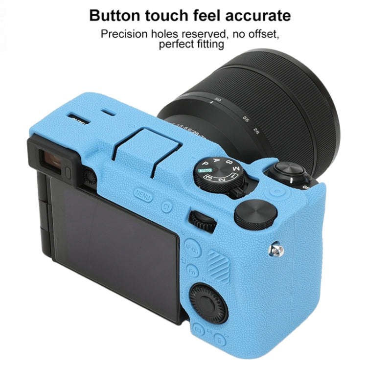 For Sony ILCE-7CM2 / A7C II / A7CR Litchi Texture Soft Silicone Protective Case(Blue)