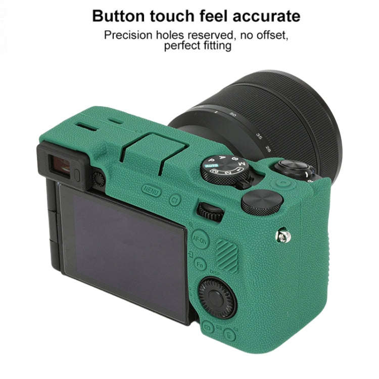 For Sony ILCE-7CM2 / A7C II / A7CR Litchi Texture Soft Silicone Protective Case(Green)