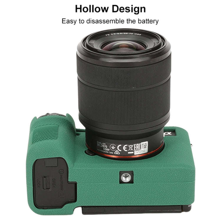 For Sony ILCE-7CM2 / A7C II / A7CR Litchi Texture Soft Silicone Protective Case(Green)