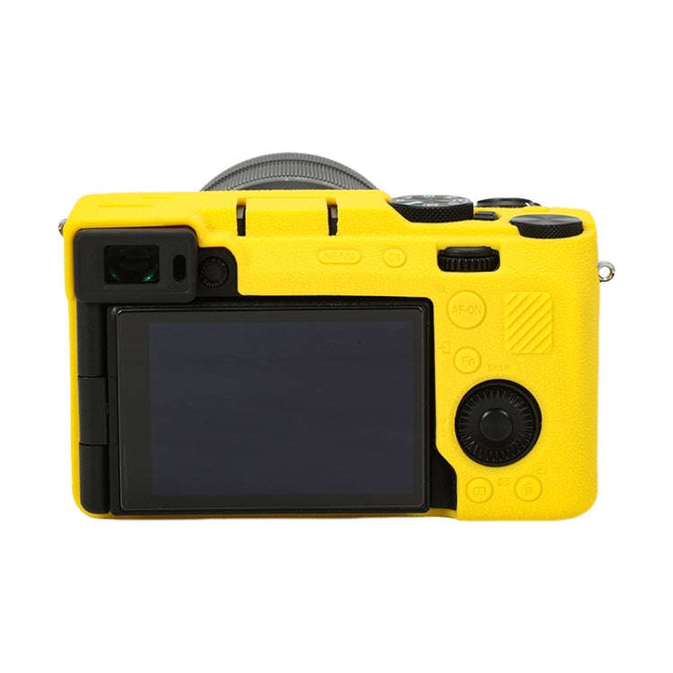 For Sony ILCE-7CM2 / A7C II / A7CR Litchi Texture Soft Silicone Protective Case(Yellow)