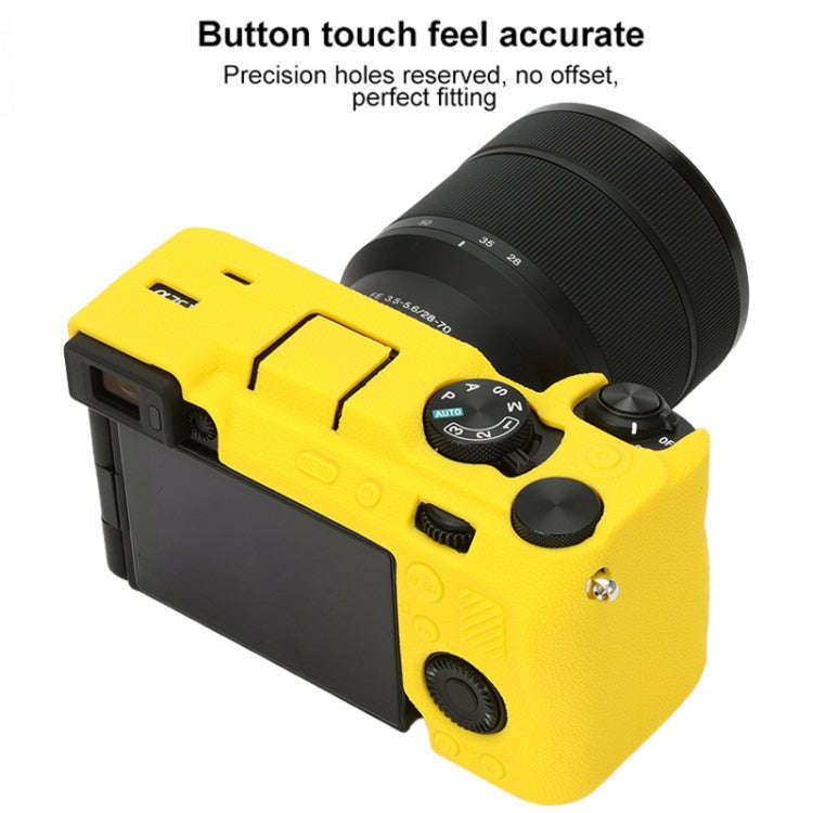 For Sony ILCE-7CM2 / A7C II / A7CR Litchi Texture Soft Silicone Protective Case(Yellow)