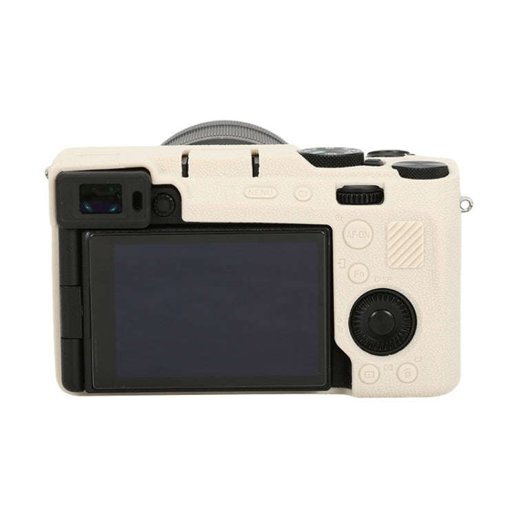 For Sony ILCE-7CM2 / A7C II / A7CR Litchi Texture Soft Silicone Protective Case(White)