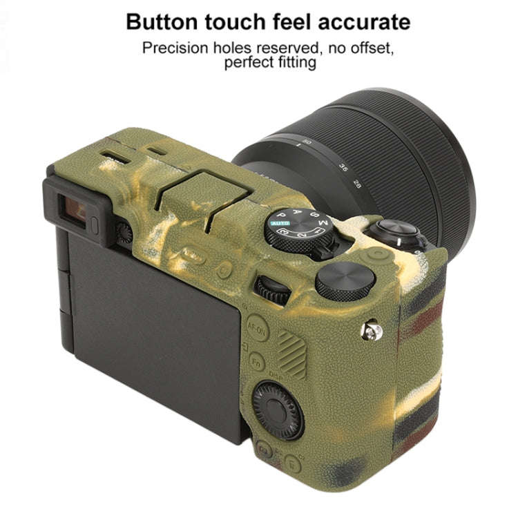 For Sony ILCE-7CM2 / A7C II / A7CR Litchi Texture Soft Silicone Protective Case(Camouflage)
