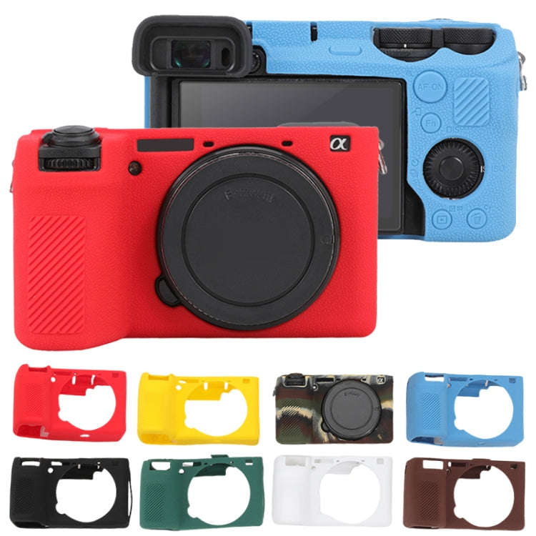 For Sony ILCE-6700 / A6700 Litchi Texture Soft Silicone Protective Case(Yellow)