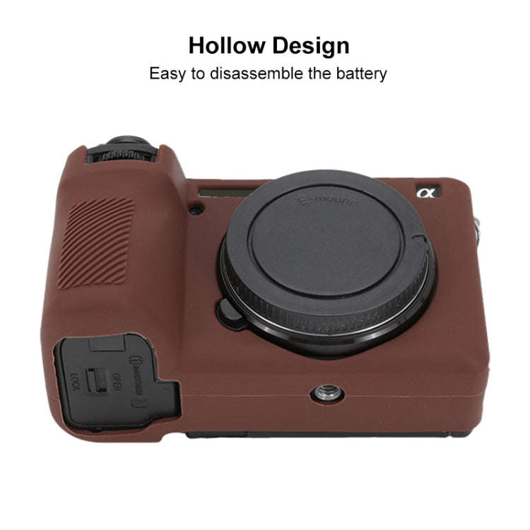 For Sony ILCE-6700 / A6700 Glossy Soft Silicone Protective Case(Coffee)