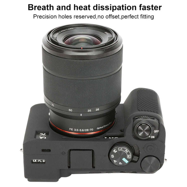 For Sony ILCE-7CM2 / A7C II / A7CR Glossy Soft Silicone Protective Case(Black)