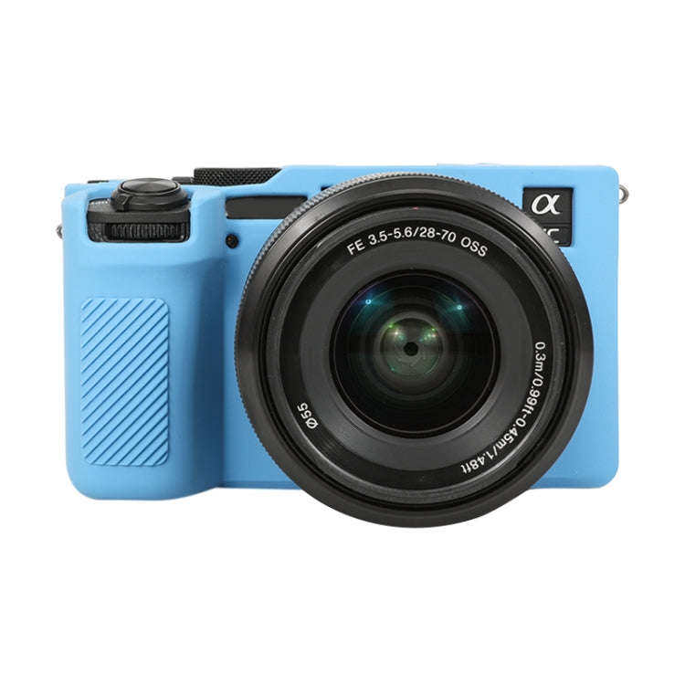 For Sony ILCE-7CM2 / A7C II / A7CR Glossy Soft Silicone Protective Case(Blue)
