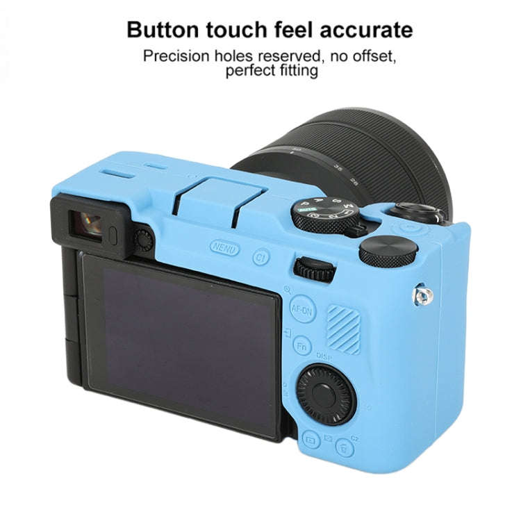 For Sony ILCE-7CM2 / A7C II / A7CR Glossy Soft Silicone Protective Case(Blue)