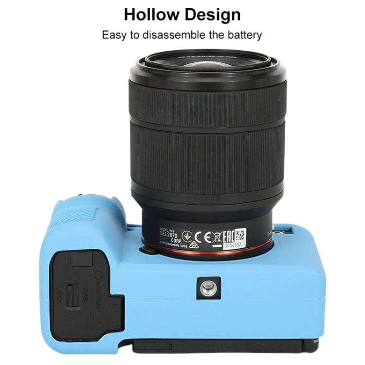For Sony ILCE-7CM2 / A7C II / A7CR Glossy Soft Silicone Protective Case(Blue)