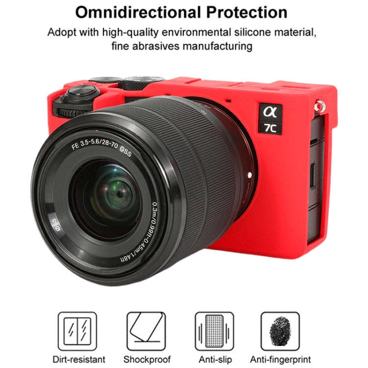For Sony ILCE-7CM2 / A7C II / A7CR Glossy Soft Silicone Protective Case(Red)