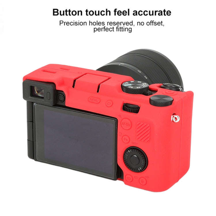 For Sony ILCE-7CM2 / A7C II / A7CR Glossy Soft Silicone Protective Case(Red)
