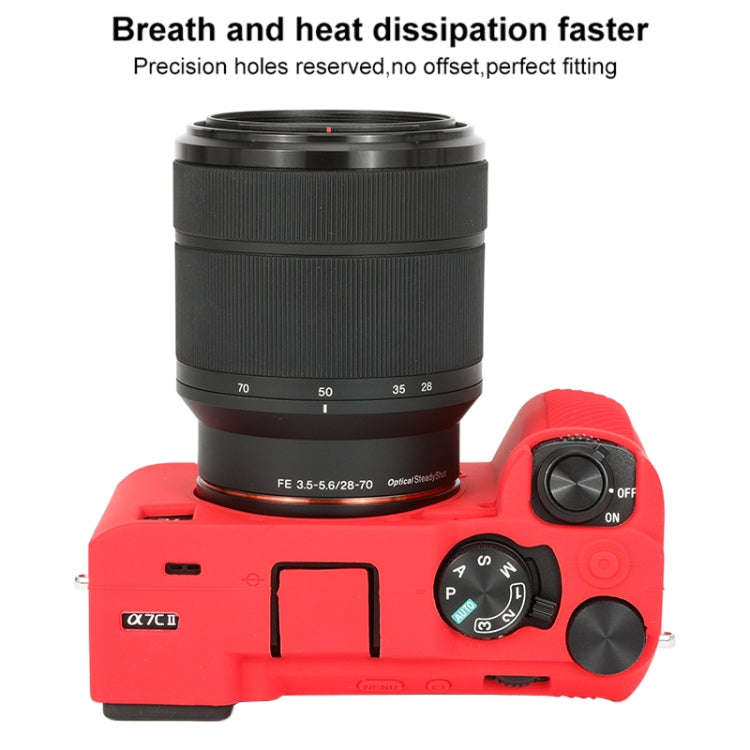 For Sony ILCE-7CM2 / A7C II / A7CR Glossy Soft Silicone Protective Case(Red)