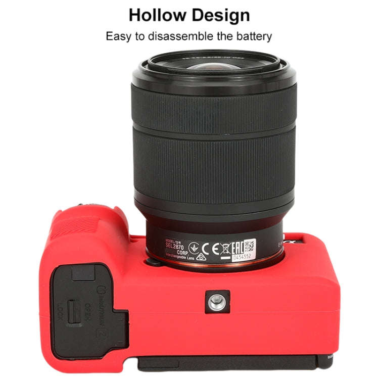 For Sony ILCE-7CM2 / A7C II / A7CR Glossy Soft Silicone Protective Case(Red)