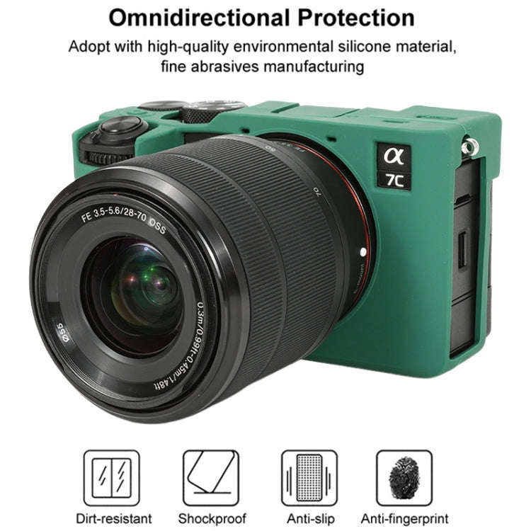 For Sony ILCE-7CM2 / A7C II / A7CR Glossy Soft Silicone Protective Case(Green)