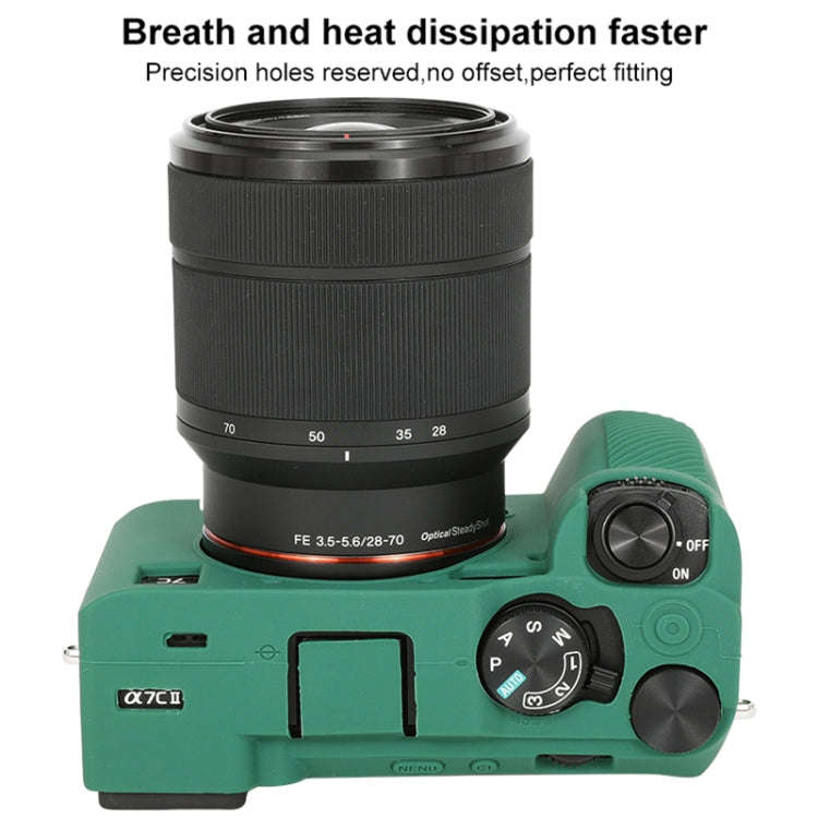 For Sony ILCE-7CM2 / A7C II / A7CR Glossy Soft Silicone Protective Case(Green)