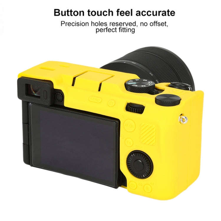 For Sony ILCE-7CM2 / A7C II / A7CR Glossy Soft Silicone Protective Case(Yellow)