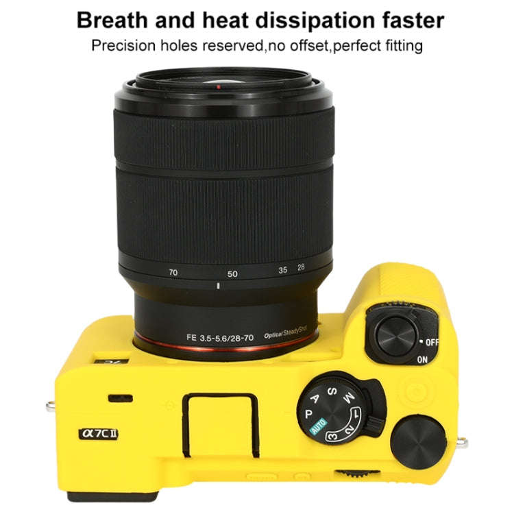 For Sony ILCE-7CM2 / A7C II / A7CR Glossy Soft Silicone Protective Case(Yellow)