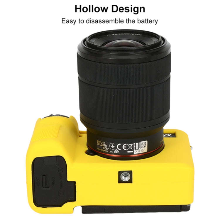 For Sony ILCE-7CM2 / A7C II / A7CR Glossy Soft Silicone Protective Case(Yellow)
