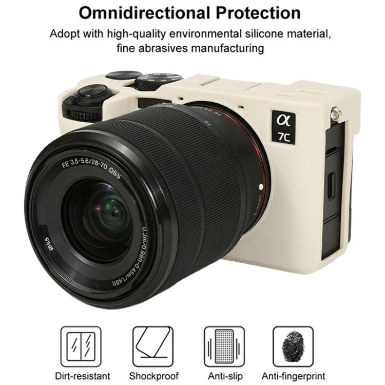 For Sony ILCE-7CM2 / A7C II / A7CR Glossy Soft Silicone Protective Case(White)