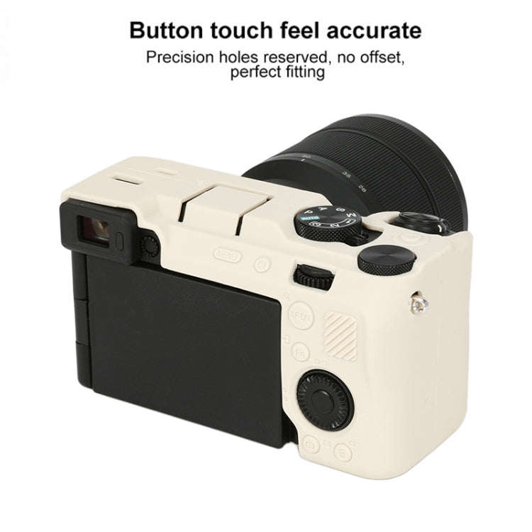 For Sony ILCE-7CM2 / A7C II / A7CR Glossy Soft Silicone Protective Case(White)
