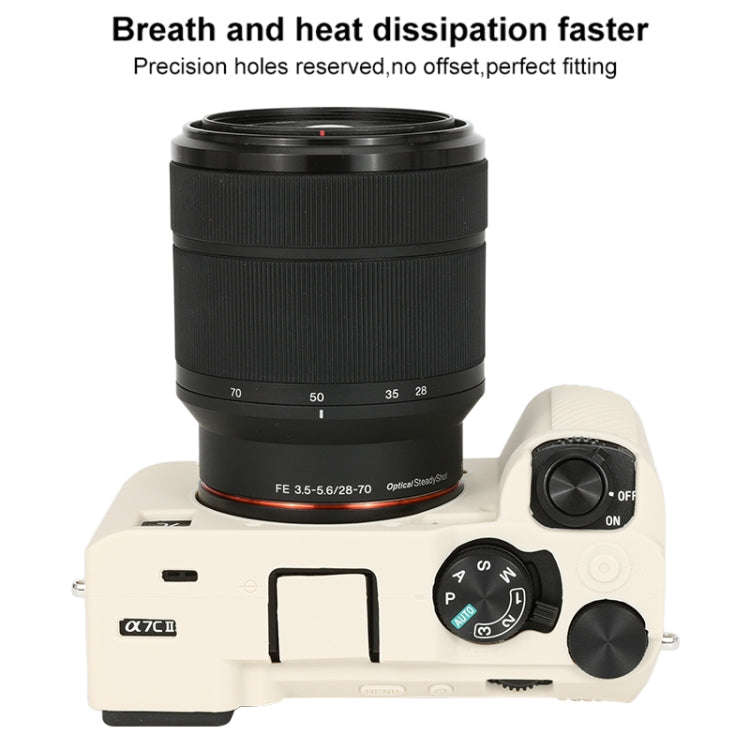 For Sony ILCE-7CM2 / A7C II / A7CR Glossy Soft Silicone Protective Case(White)