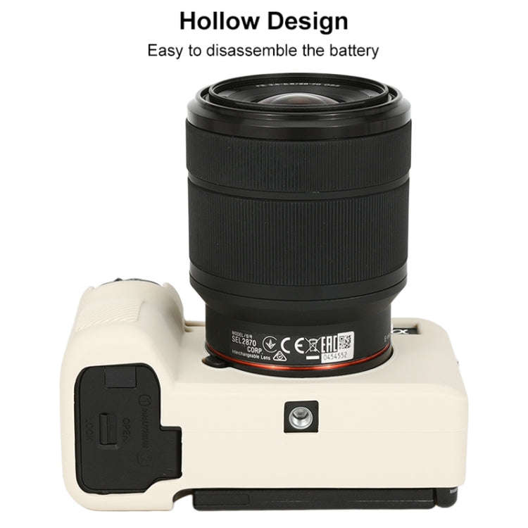 For Sony ILCE-7CM2 / A7C II / A7CR Glossy Soft Silicone Protective Case(White)