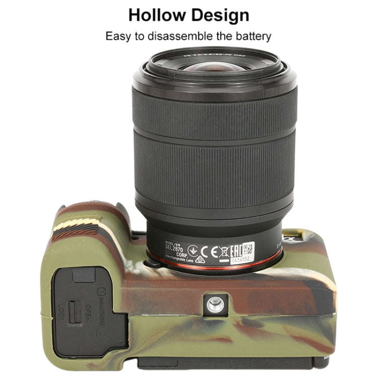 For Sony ILCE-7CM2 / A7C II / A7CR Glossy Soft Silicone Protective Case(Camouflage)