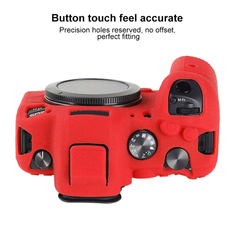 For Canon EOS R6 Mark II Litchi Texture Soft Silicone Protective Case(Red)