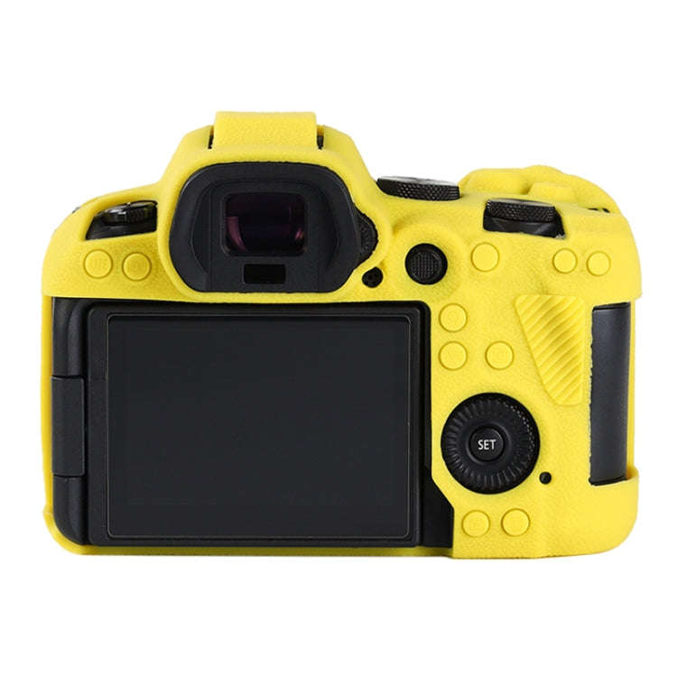 For Canon EOS R6 Mark II Litchi Texture Soft Silicone Protective Case(Yellow)