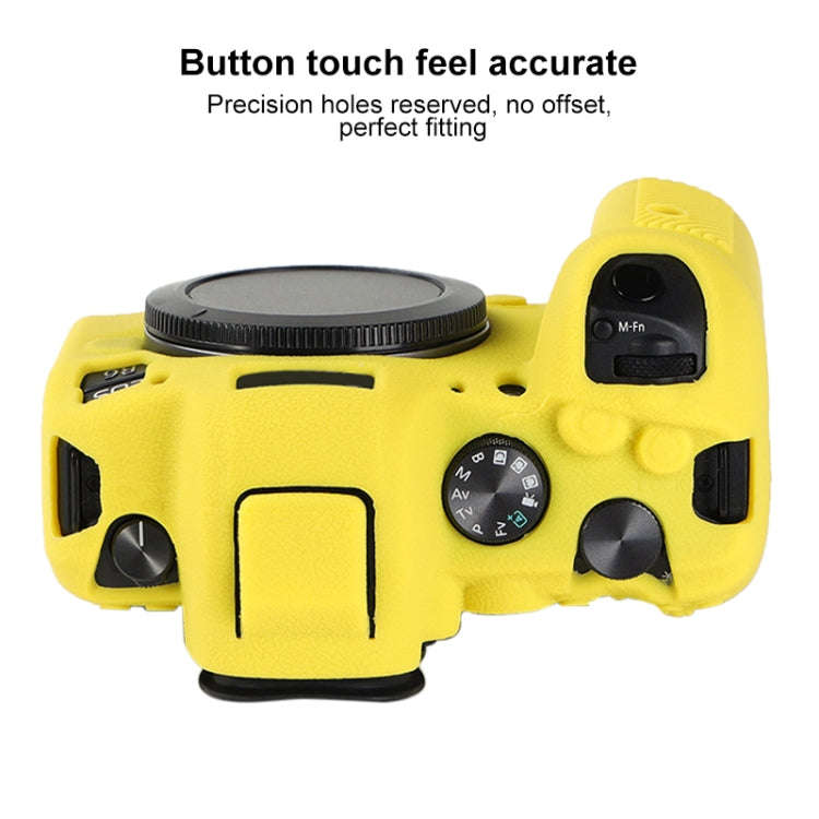 For Canon EOS R6 Mark II Litchi Texture Soft Silicone Protective Case(Yellow)
