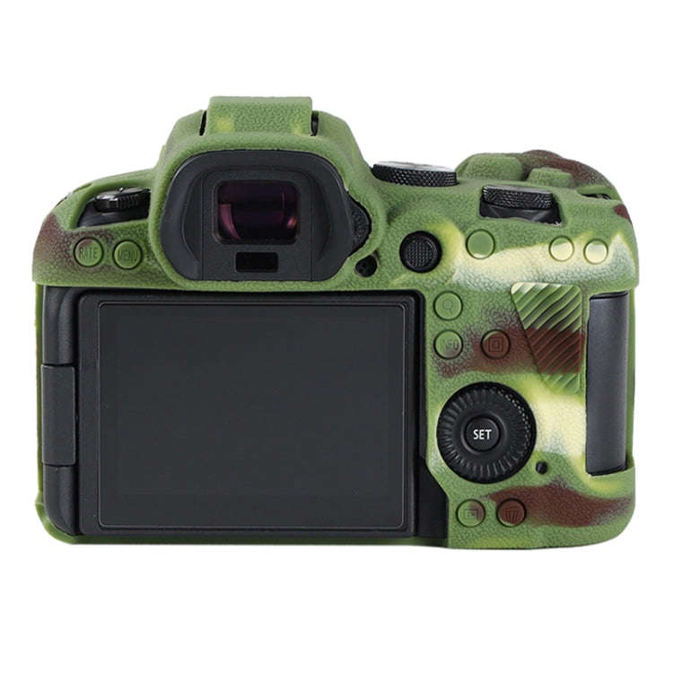 For Canon EOS R6 Mark II Litchi Texture Soft Silicone Protective Case(Camouflage)