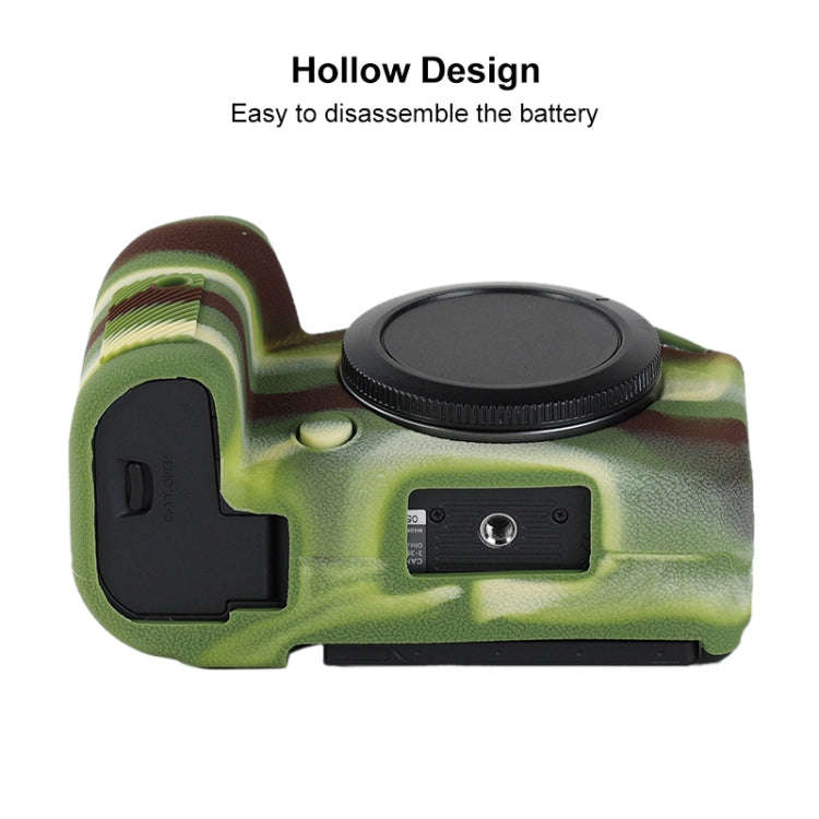 For Canon EOS R6 Mark II Litchi Texture Soft Silicone Protective Case(Camouflage)