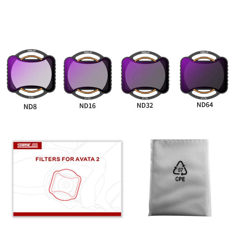 For DJI Avata 2 STARTRC Drone Lens Filter, Lens:4 in 1 ND8/16/32/64