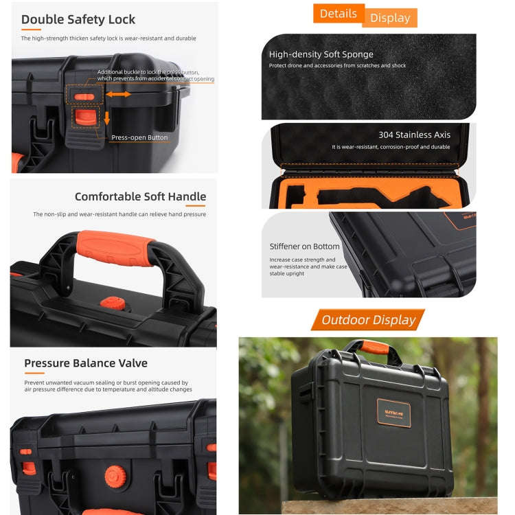 For DJI RS 4 Sunnylife Safety Carrying Case Waterproof Hard Case Box(Black)