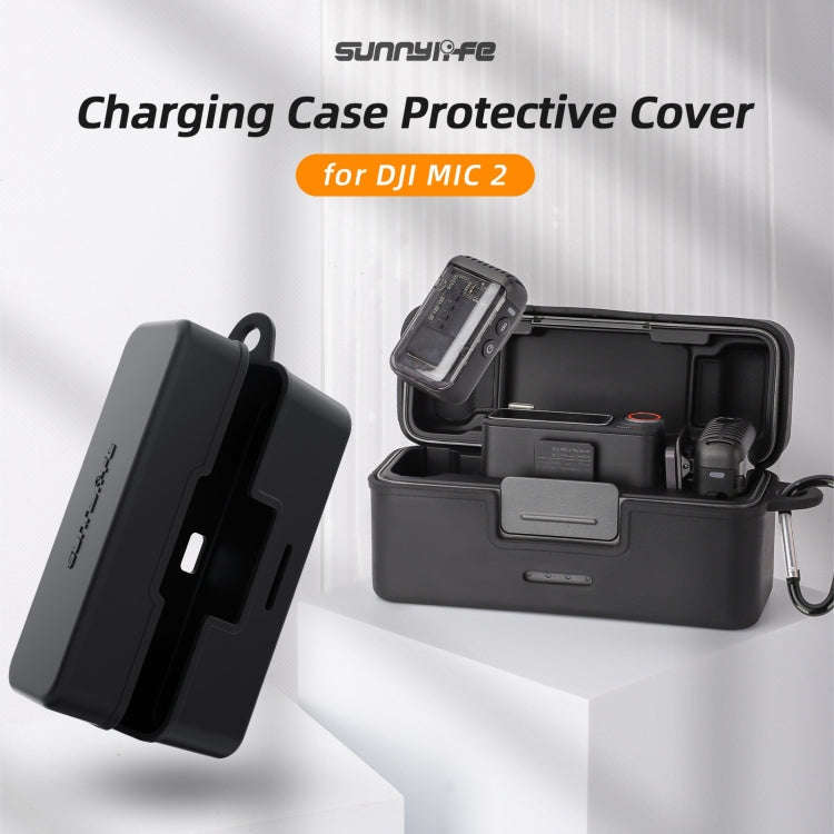 For DJI Mic 2 Sunnylife BHT772 Charging Case Wireless Mic Soft Scratch-proof Protective Cover(Black)