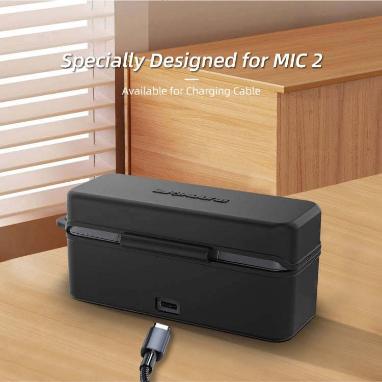 For DJI Mic 2 Sunnylife BHT772 Charging Case Wireless Mic Soft Scratch-proof Protective Cover(Black)
