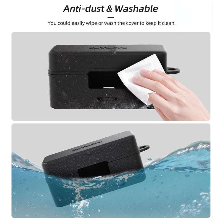For DJI Mic 2 Sunnylife BHT772 Charging Case Wireless Mic Soft Scratch-proof Protective Cover(Black)