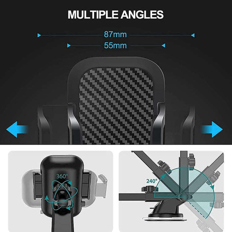 Car 360 Degree Rotating ABS Suction Cup Telescopic Holder(Black)
