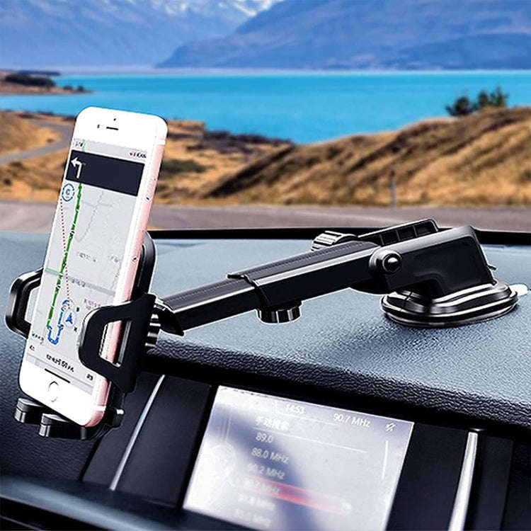 Car 360 Degree Rotating ABS Suction Cup Telescopic Holder(Black)