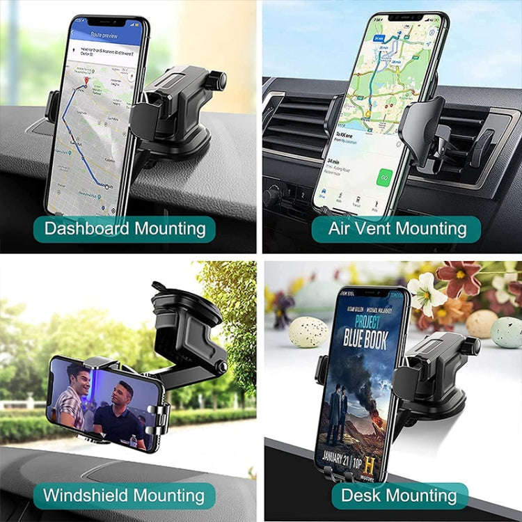 Car 360 Degree Rotating ABS Suction Cup Telescopic Holder(Black)