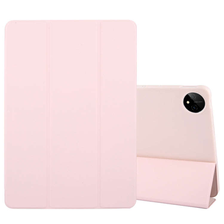 For Huawei MatePad Pro 11 2022/2024 Tri-fold Silicone Leather Tablet Case(Pink)